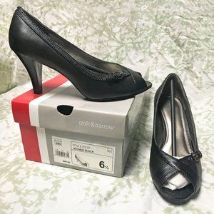 NEW Open-toe Black Heels | Croft & Barrow